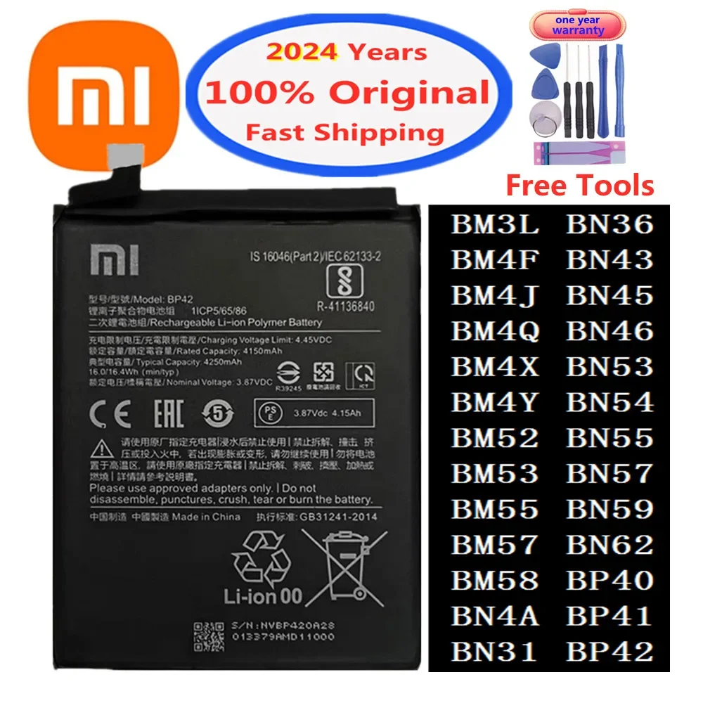 

Оригинальный аккумулятор для Xiaomi Mi 8 8T 7 5 11 11T 10 10T 10X 9 9S 9T Pro Lite Mix 4 4X Ultra X3 M3 F3 F2 Redmi Note K40 K30 K20 Pro