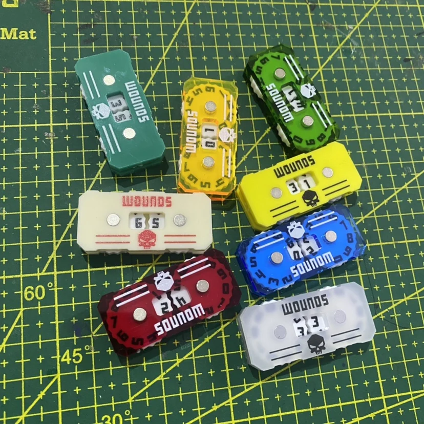 Tabletop Game Wounos Counter Board Game Wound Tracker 00-99 Life Tracker Military Scene Random Color 2