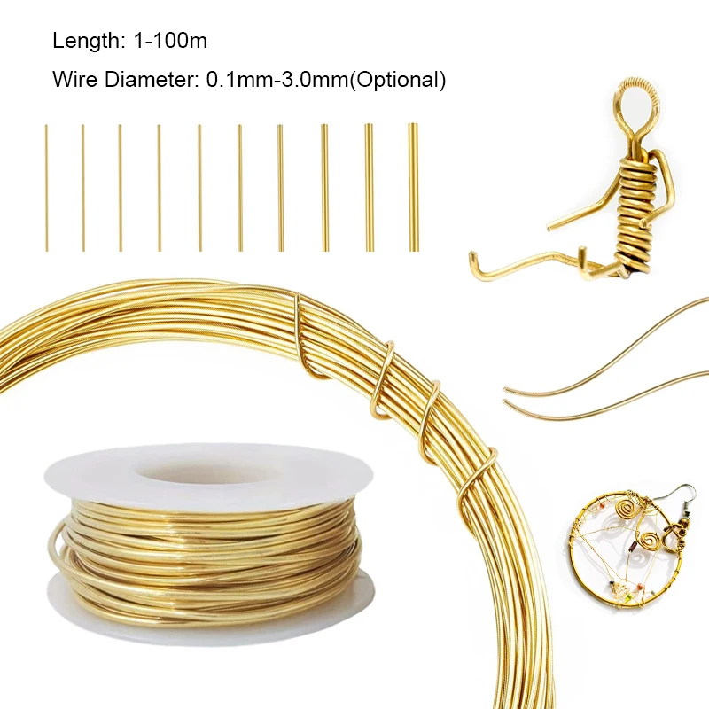 Versatile Soft Golden Brass and Copper Craft Wire for DIY Projects - Diameter 0.1-3mm