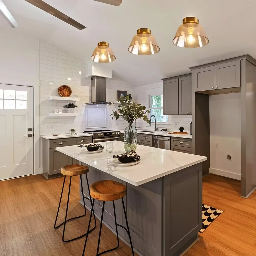 현대 미니멀리스트 유리 천장 조명 북유럽 질감 LED 다 이닝 룸 램프 복도 광택 크리 에이 티브 거실 조명 E27