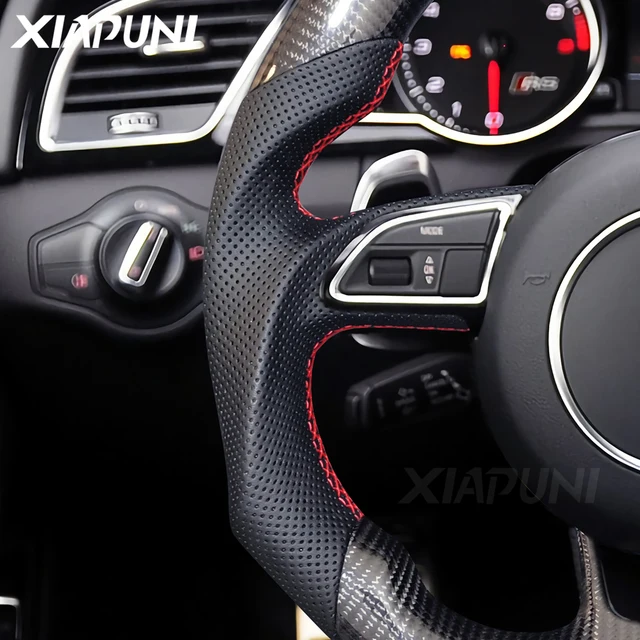 "Customized LED Carbon Fiber Racing Steering Wheel for Audi Models A1, A3, A4, A5, S3, S4, S5, RS3, RS4, RS5, RS6, RS7 (2012-2016) - - Racext 5