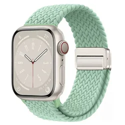 Braided Magnetic Buckle Bracelet - 44mm 45mm 46mm 49mm (53 pistachio)