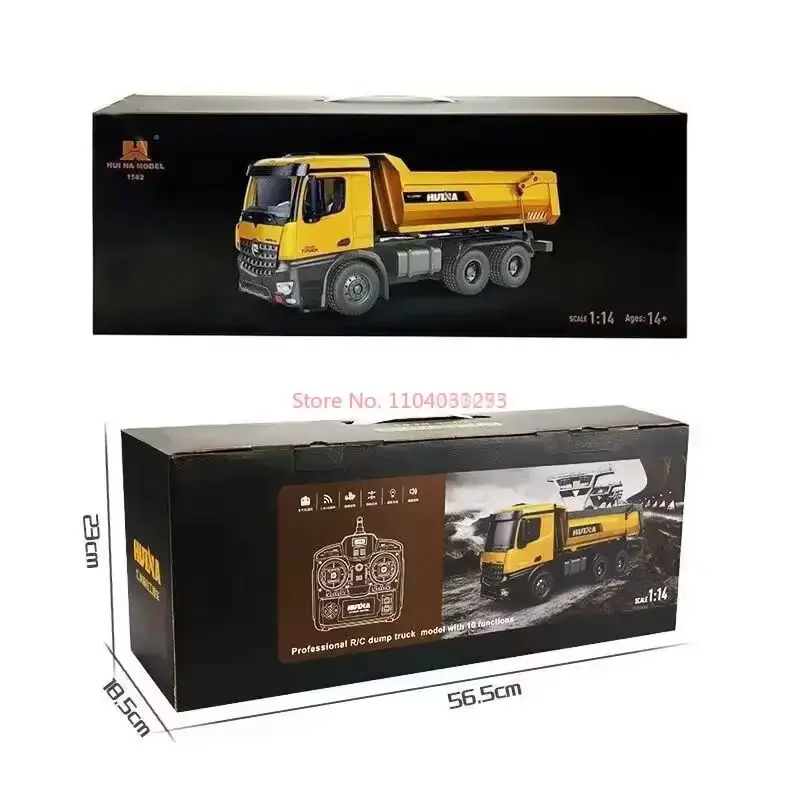 New 1:14 Large 10ch Auto Self-Unloading Earth-Loading Rc Excavator Construction Car With Led Light Engineering Transport Vehicle 5
