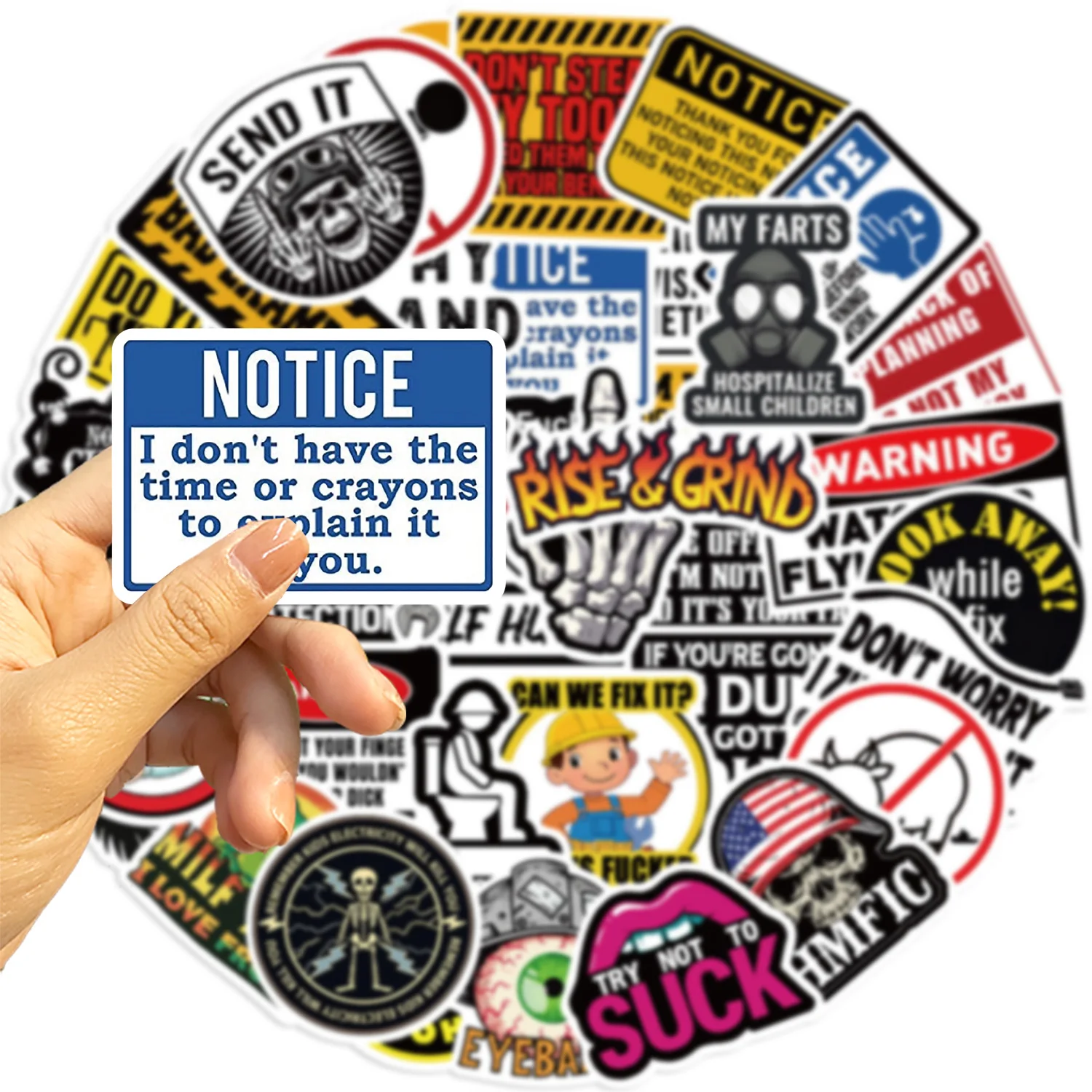 Decorative Stickers 50PCS Hard Hat Stickers Funny Construction Sticker Pack Vinyl Waterproof Tool Box Electrician Worker Helmet Decors