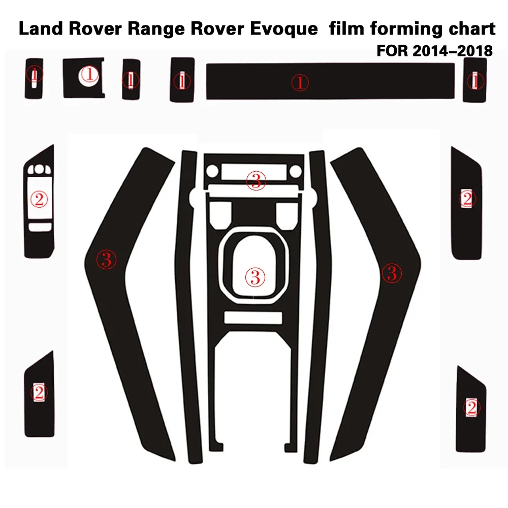 

For Land Rover Range Rover Evoque Interior Central Control Panel Door Handle Carbon Fiber Stickers Decals Car styling Accessorie