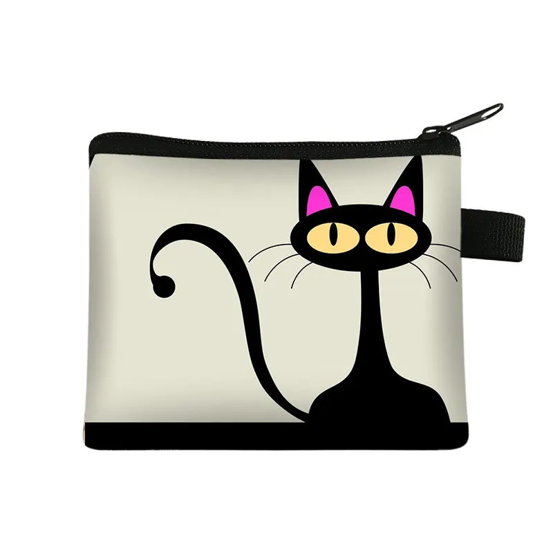 Cartoon Cat Coin Purses Card Holder Handmade Change Purse Small Wallets Women Clutch Zipper Coins Bag Pouch Cat Mini Wallet coin purse coin wallet change bag women wallet card wallet
