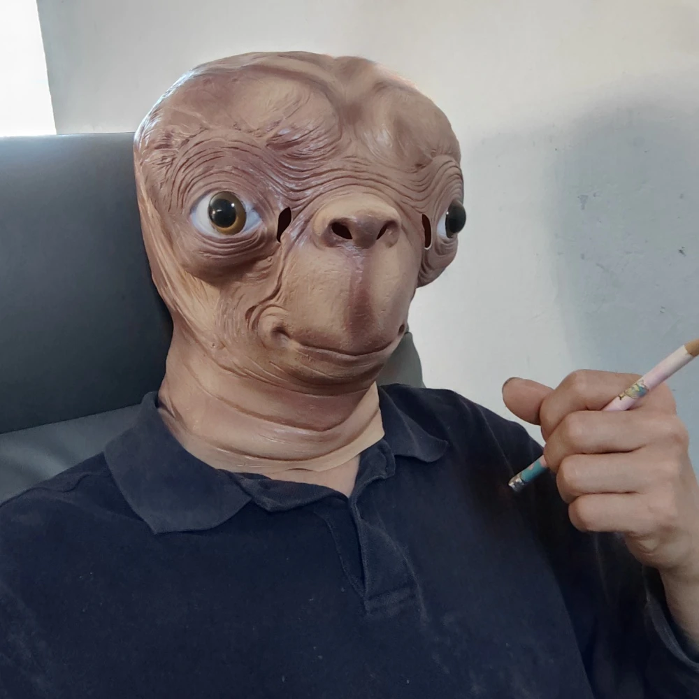 Realistic ET Alien Latex Mask - Halloween Cosplay Full Head Mask
