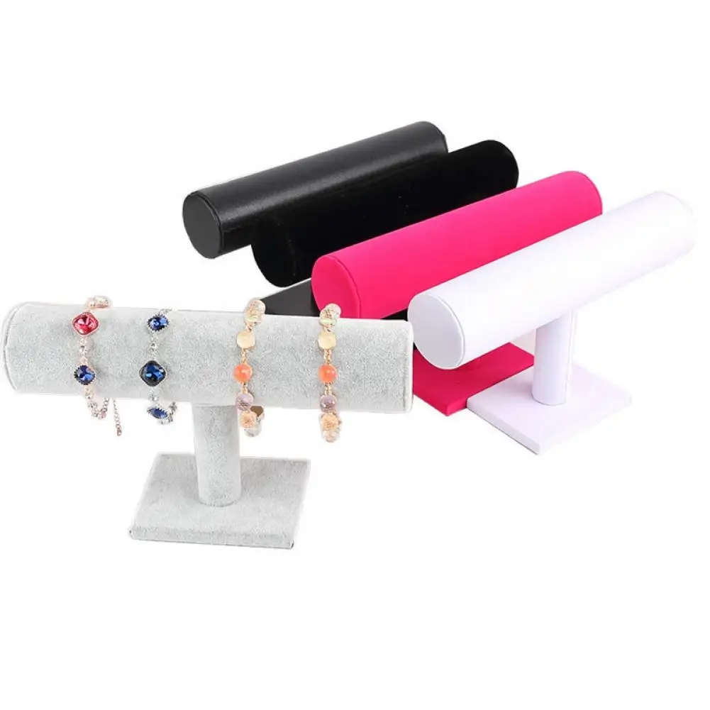 T-Bar Velvet Bracelet Bangle Watch Jewelry Organizer Display Stand Holder Rack Watches Bracelet Necklace Rack Jewelry Stand