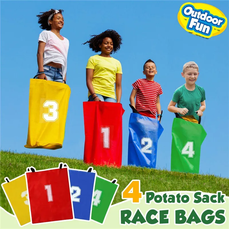

4Pcs/set Outdoor Fun Toy Sack Race Bag School Activities Parent-child Interactive Sport Training Party Game Kids Sports Toy Gift