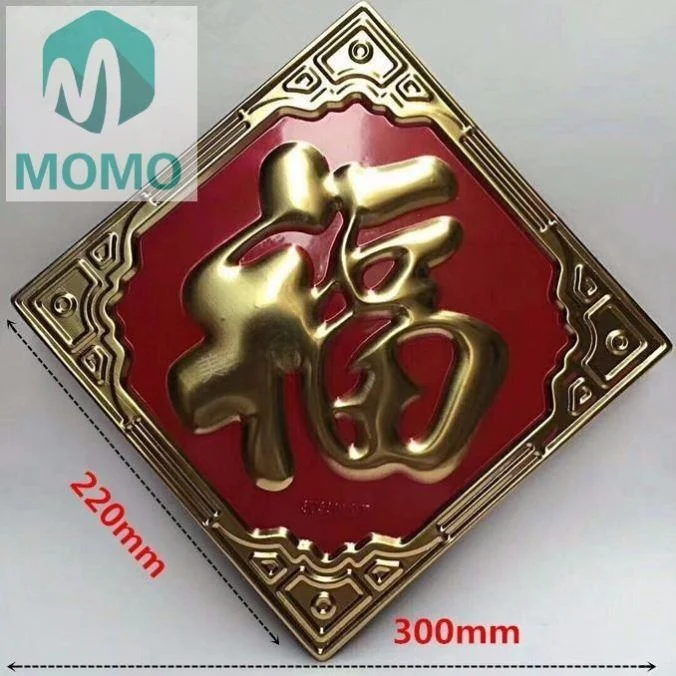 레드 푸 캐릭터 프레스 플라워 304 스테인레스 스틸 농촌 대형 도어 윈도우 장식 도어 패널 화이트 레드 배경 보드