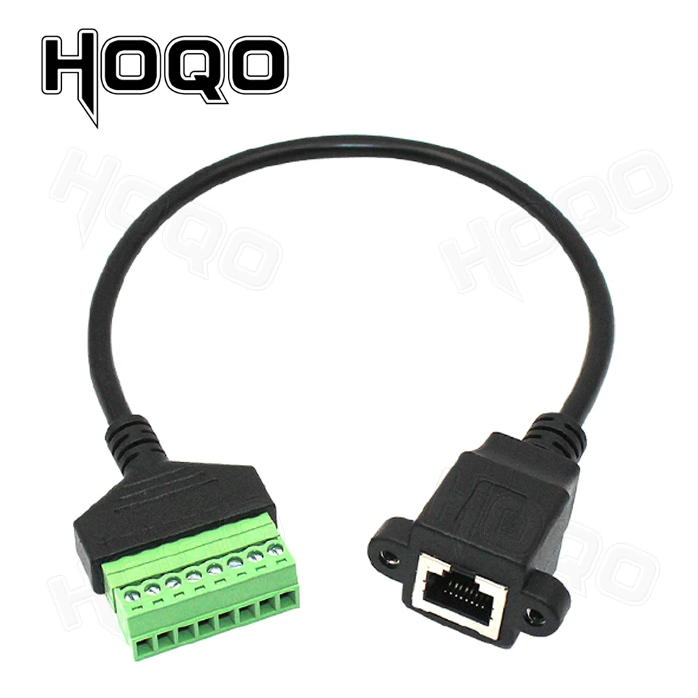 rj45 to screw terminal Block 8p connector ethernet rj45 Male Female to 8 pin screw terminal network adapter cable for CCTV DVR