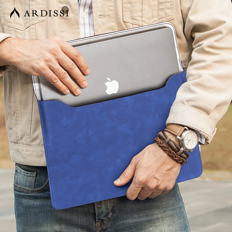 Matte pu Leather Laptop Sleeve Case Bolsa de Capa para Macbook Mac Book Ipad Air m1 m2 13 14 15 16 Pro 12 11 Polegadas - Imagem 6
