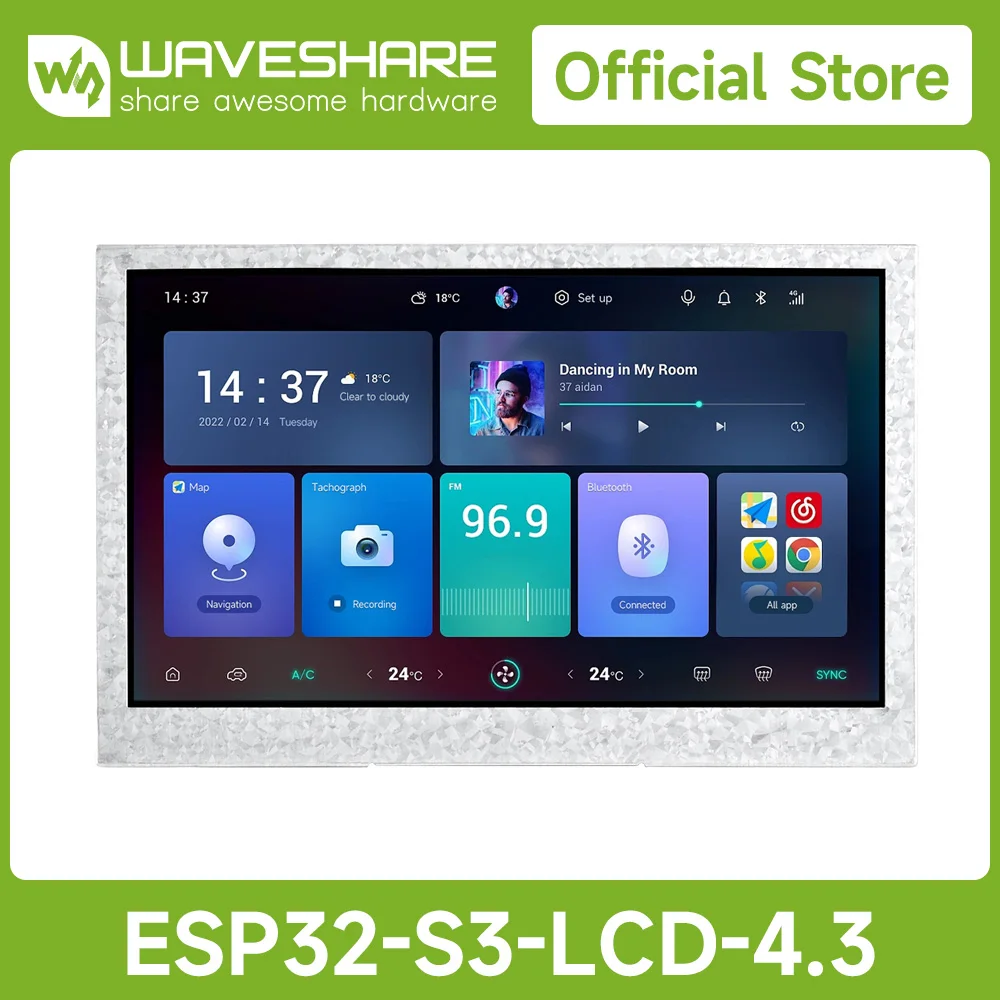 รูปสินค้า บอร์ดพัฒนา ESP32-S3 จอแสดงผล 4.3 นิ้ว 800x480 สำหรับโปรเจกต์ DIY