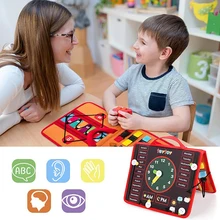 

Kids Busy Board Buckle 1-5 Years Old Zip Button Lace Up Tool Toy Montessori Early Education Dress Aids Preschool Toys for Kids