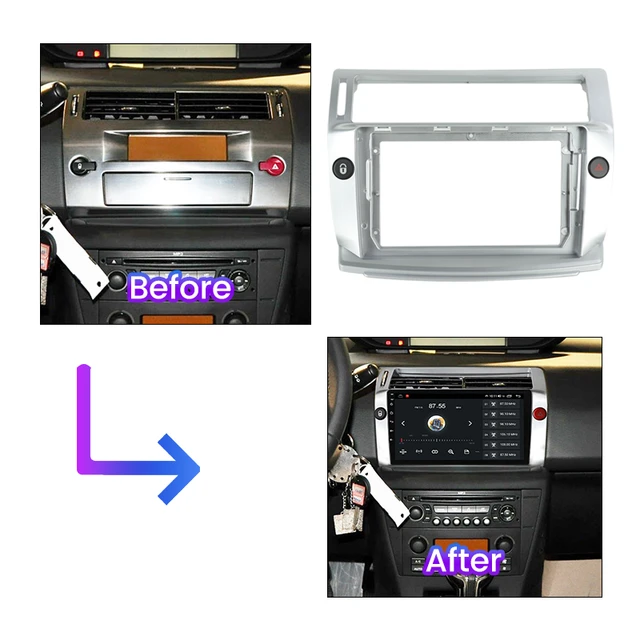 9 Inch 2 Din Car Radio Frame For Citroen C4 C-triomphe C-quatre 2004-2014  Fascia Car Dvd Gps Player Mount Kit Car Accessory - Car Multimedia Player -  AliExpress