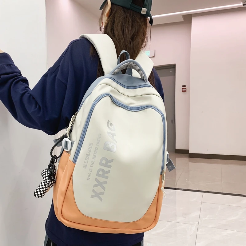 Men Backpack for Teen Bookbag Fashion Student Rucksack Women Waterproof School Bag Girls Boys Travel Mochila Nylon Bag