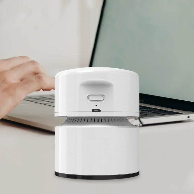 Mini Desktop Vacuum with Brush, USB Rechargeable Portable Sweeper for Eraser Crumbs, Pencil Shavings, Home Office Student Use 1
