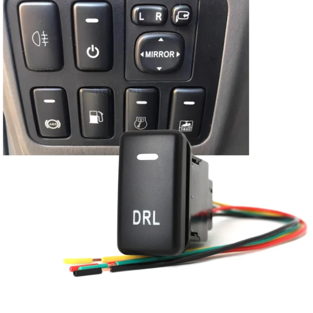 لتويوتا تاكوما لاند كروزر ريز هايلكس برادو 120 FJ كروز برتقالي LED سيارة DRL النهار تشغيل ضوء دفع زر التبديل