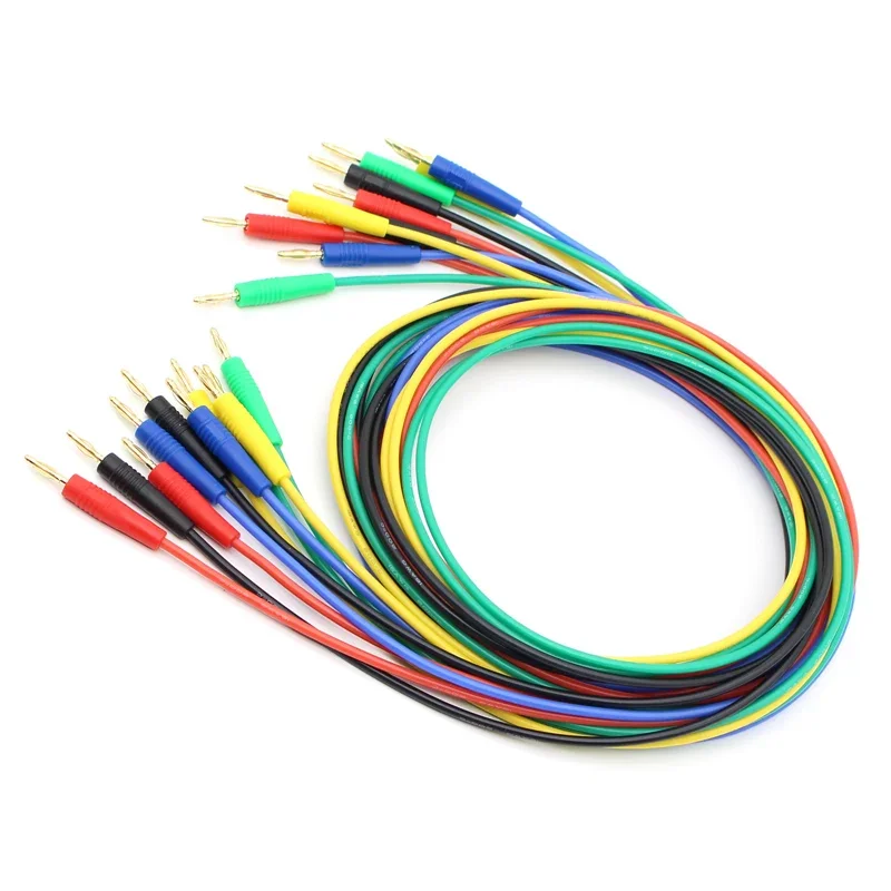 TL040 1.0미터 고품질 18AWG 유연한 실리콘 와이어 2mm 바나나 플러그 패치 코드 테스트 리드