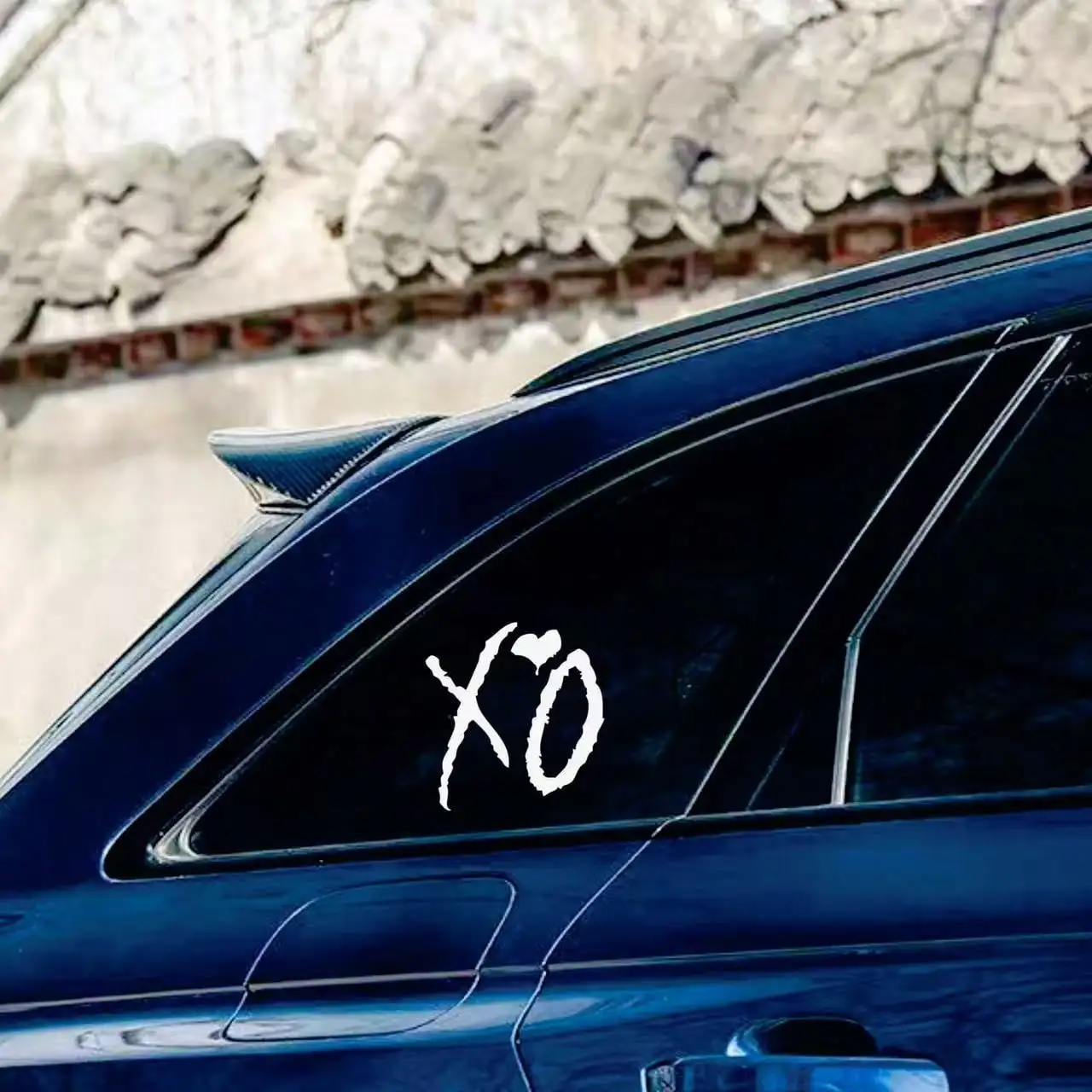 Black Brushstroke Heart Car Sticker - Waterproof Vinyl Decal