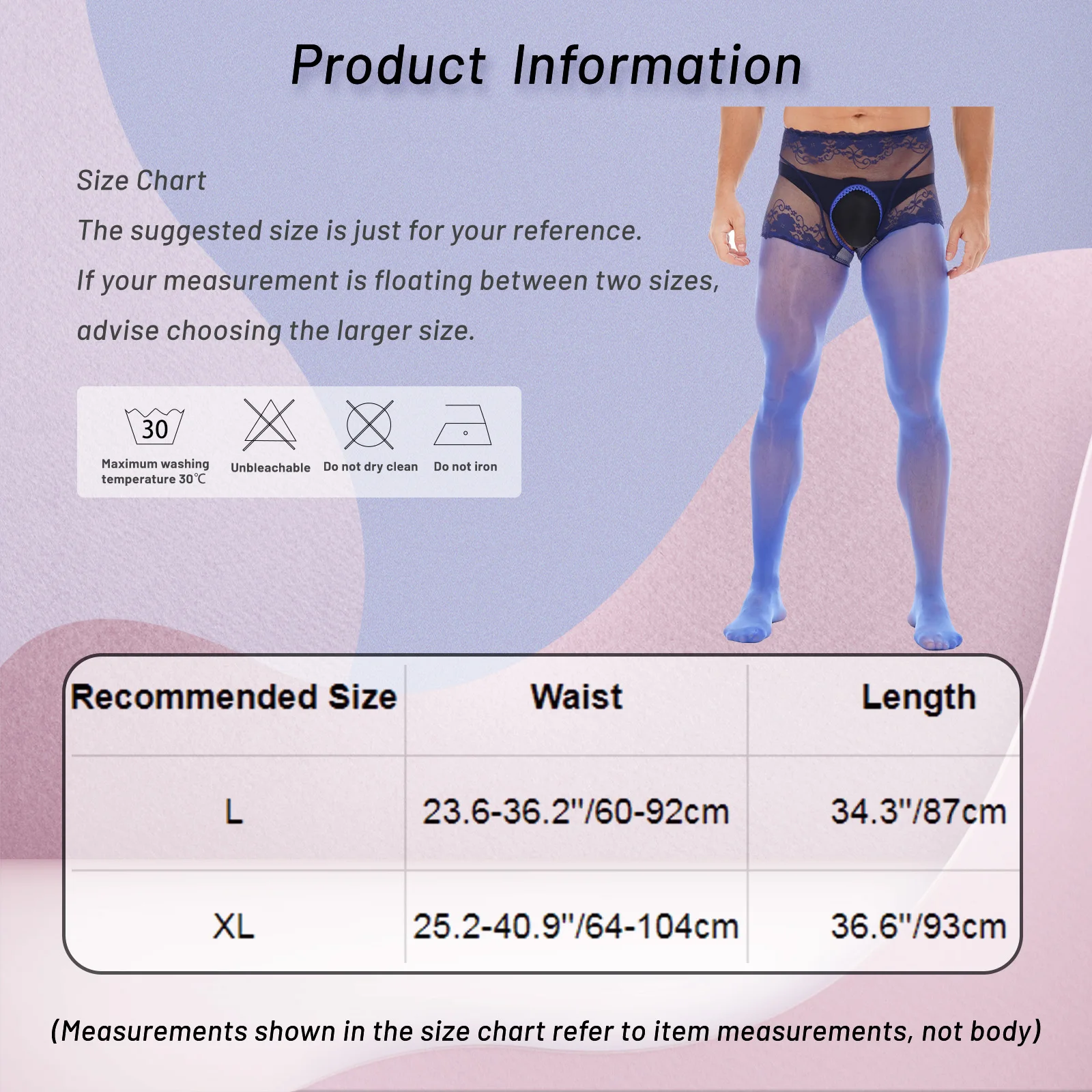 Mens Open Crotch Pantyhose See-Through Floral Lace Stockings Leggings Lingerie Nightwear Exotic Socks Underwear Honeymoon Gift
