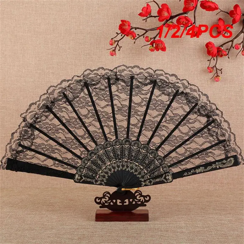 1/2/4PCS Retro Lace Folding Hand Fan Summer Performance Photography Photo Props Portable Chinese