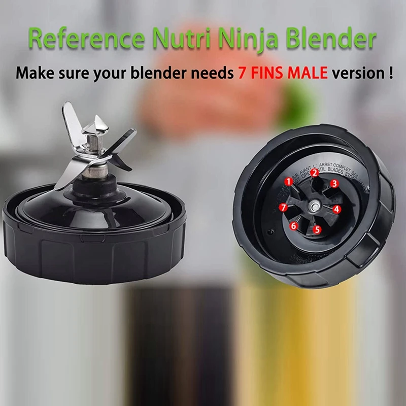 Replacement 24oz For Ninja Blender Cup, 24oz Cups With 7 Fins