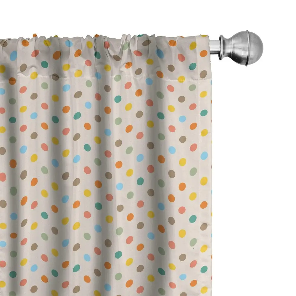 Cortina de Microfibra con Diseño de Lunares, Puntos Redondos Diagonales, Juego de 2 Paneles para Decoración de Sala de Estar y Dormitorio, 56 x 63