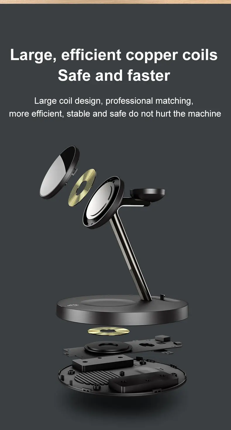 Fast Magnetic Wireless Chargers Stand for iPhone 13Pro Max 12 5 in 1 Wireless Charging Station for Apple Watch 7/AirPod Pro 2 3 usb charger 12v