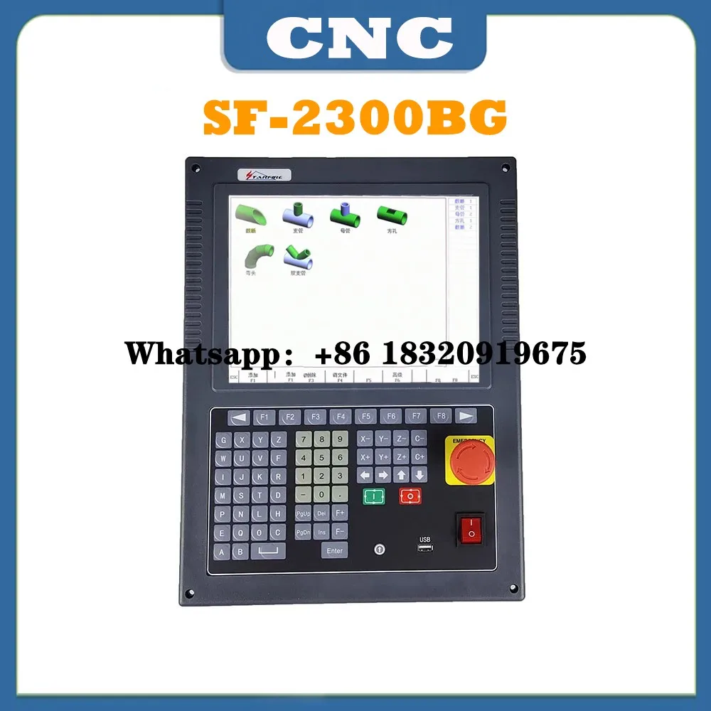 CNC SF-2300BG SF-2100C-BG 플라즈마 화염 교차 와이어 절단기 시스템, 원형 튜브 및 튜브 시트 절단 컨트롤러