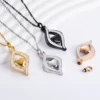 Stainless Steel Cremation Jewelry for Ashes The Eye of My Heart Engravable Keepsake Memorial Jewelry for Urn Necklace Pendant 4