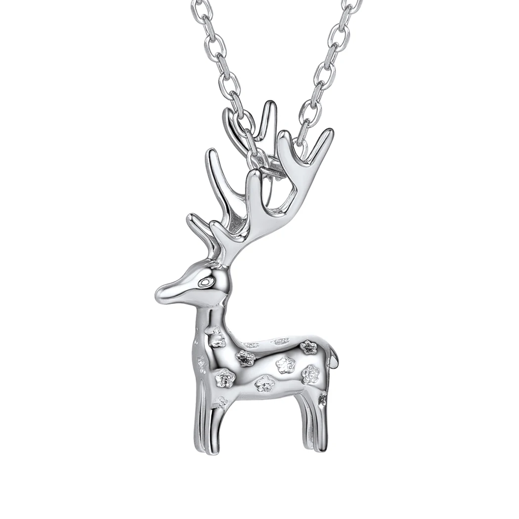 

Sika Deer Necklace Dainty Charm for Girls 925 Sterling Silver Animal Spotted Japan Deer Pendant