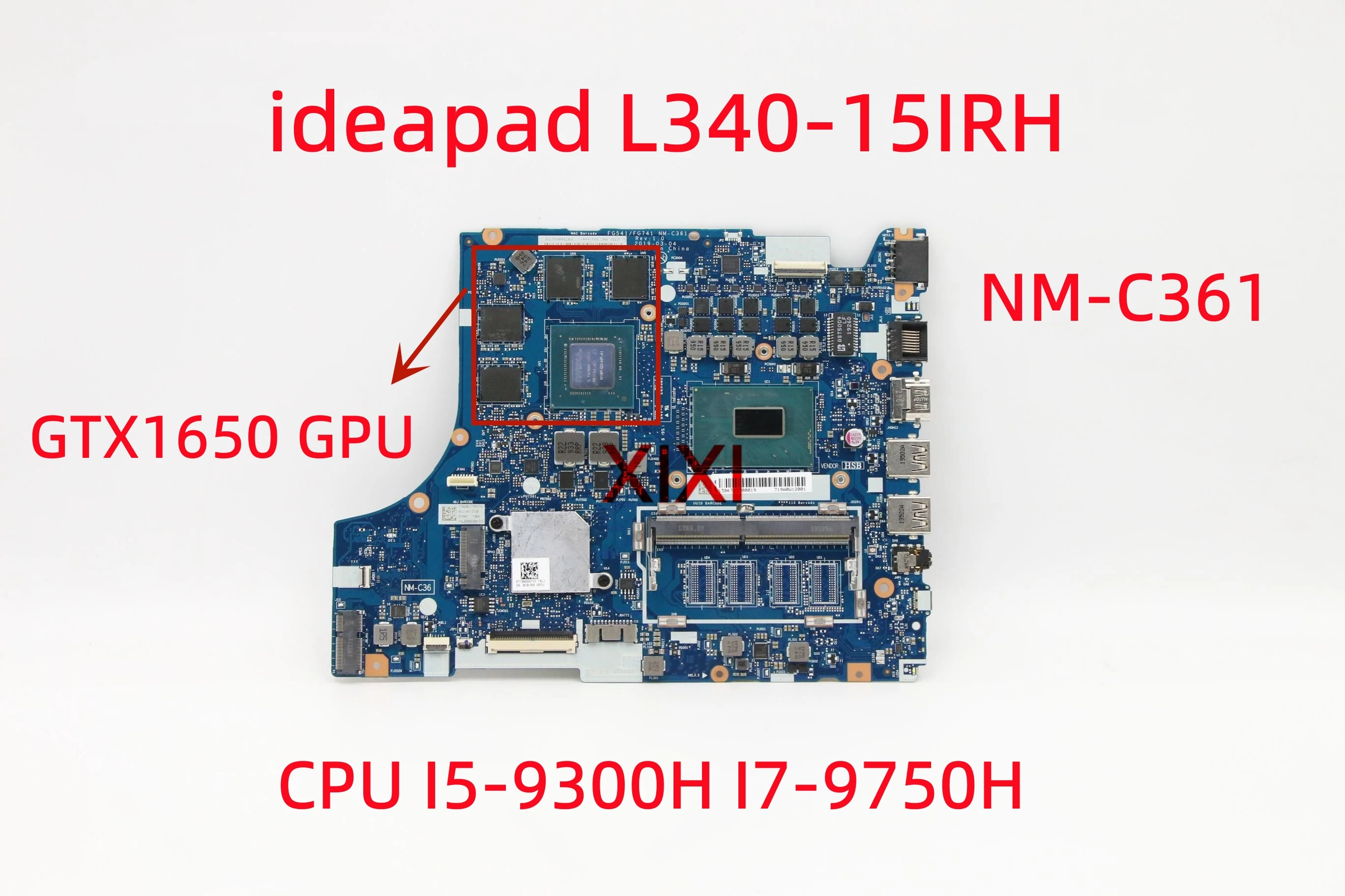 5B20S44128 For Lenovo ideapad L340-15iRH Gaming i5-9300H GTX1650-4G Motherboard