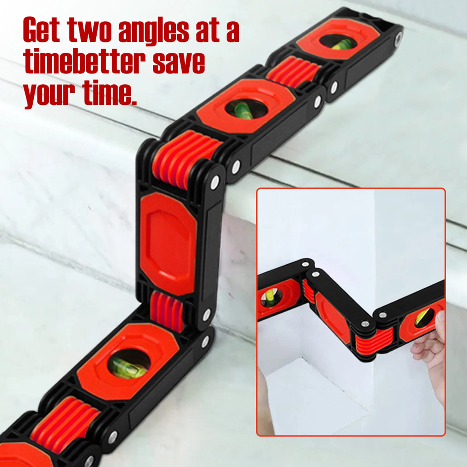 Multifunctional Folding Level Magnetic Folding Level 28 Inch Multi-Angle  Measuring Woodworking Tools High Precision Corner