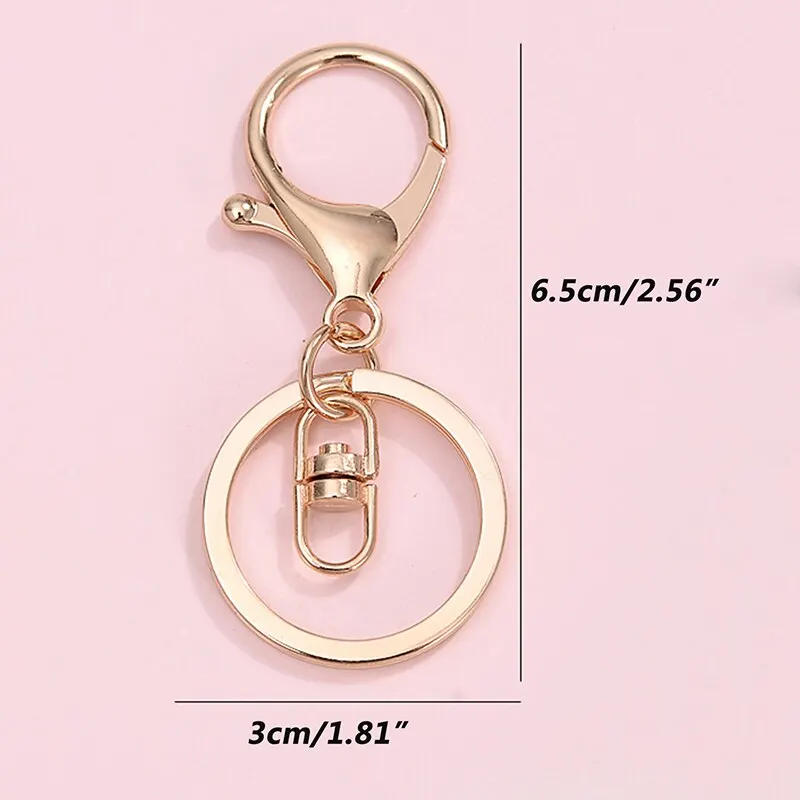 2pcs/lot Bag Key Ring Length 65mm Popular Classic Gold Plated Lobster Clasp Key Hook Chain Jewelry Making For Bag Keychain