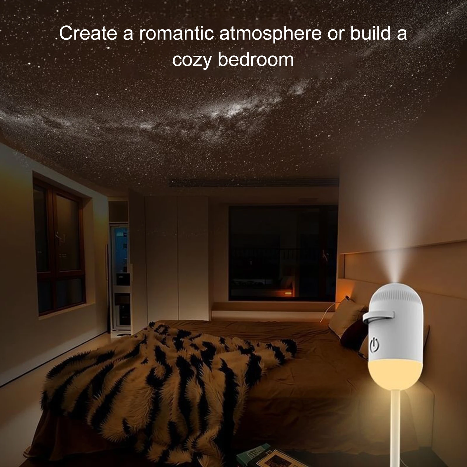 Compact Starry Night Ambient Lamp - USB-Powered Galaxy Projector