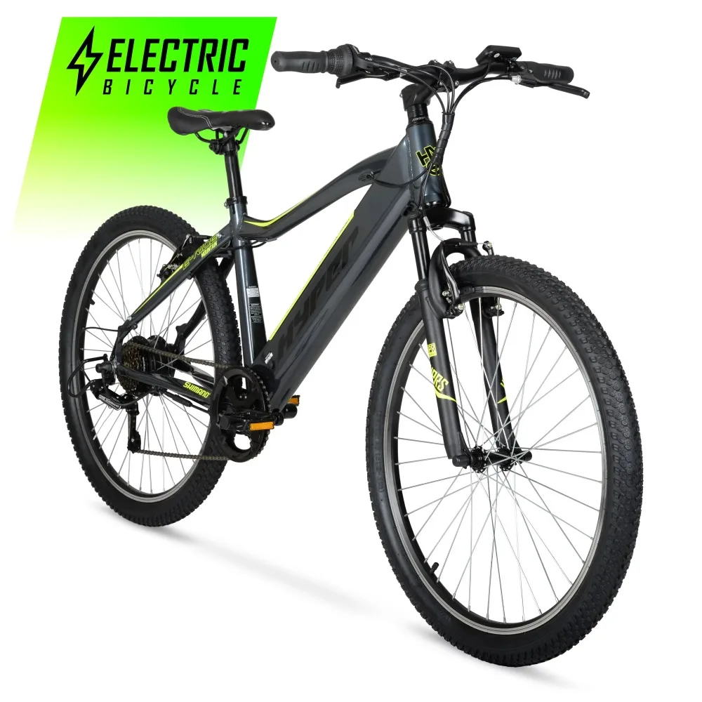 Hyper Bicycles 29 36V Electric Mountain Bike for Adults, Pedal-Assist,  250W E-Bike Motor, Black