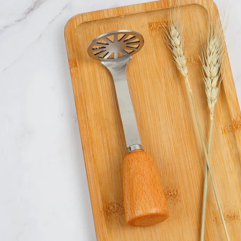 Mini Potato Masher with Wood Non Slip Handle,Stainless Steel Masher Kitchen  Tool - AliExpress