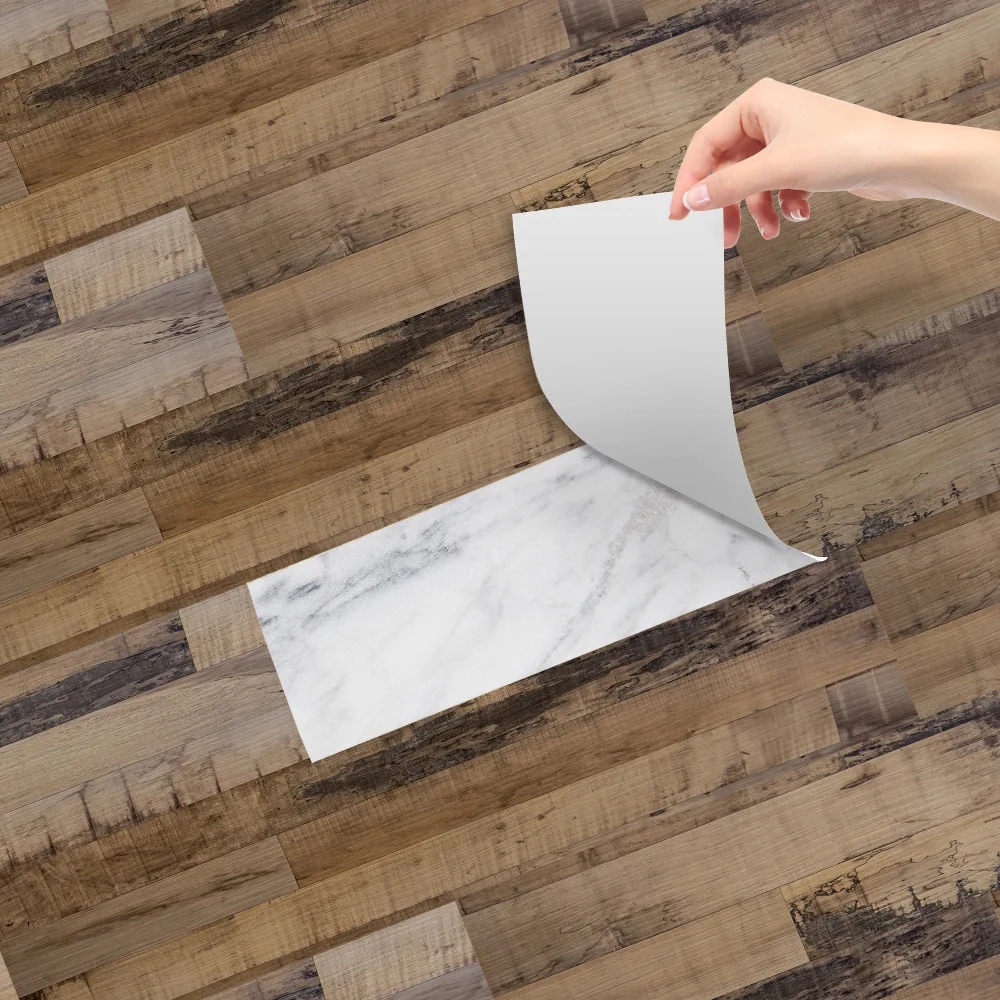 

Frosted Wood Grain Floor Stickers Thickened Self-adhesive Waterproof Wallpaper Vinyl Floor Wall Sticker for Bedroom Kitchen