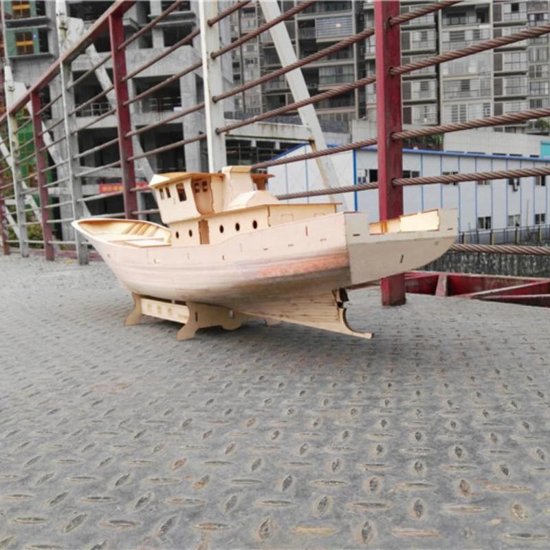 Zhejiang Fishing Trawler Model DIY Hand Assembled Frame Boat Wooden Ship Model Kit 4