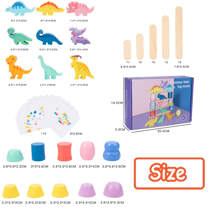 Animal Blocks Wooden Toys Matching Stacking Balance Thinking Sorting Board Game Montessori Sensory Educational Toys for Children - 6