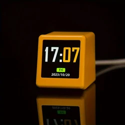Smart Portable Alarm Clock with WiFi Weather Station and Display (Yellow)