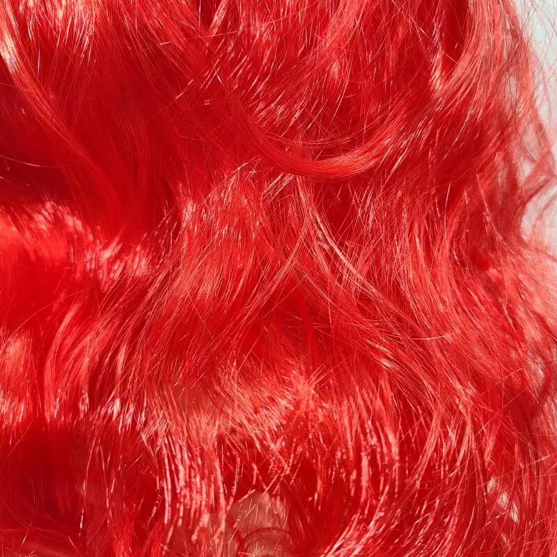 Anime cosplay wigs Anime Mermaid Princess Wig Accessories For Kids Halloween Carnival Red Long Natural Wavy PET Material Cosplay Wig Starfish