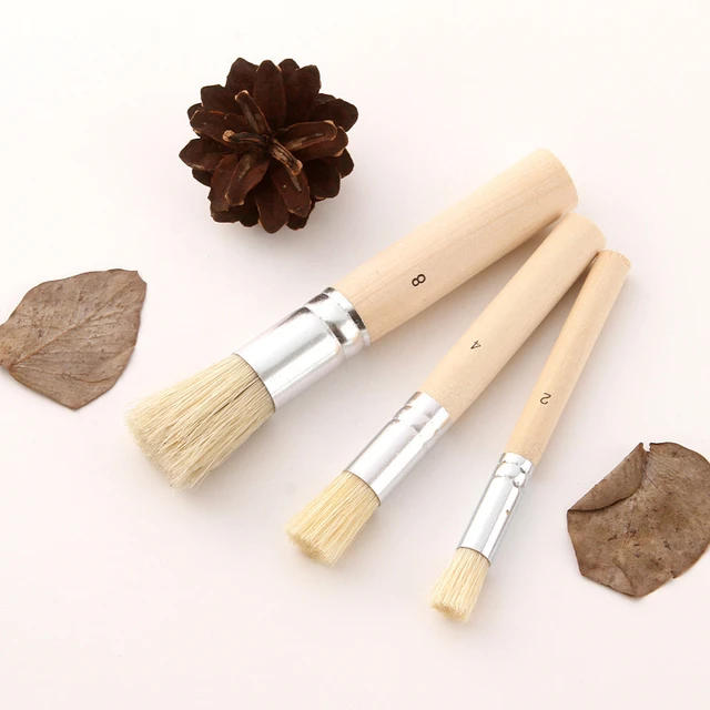 2022 New Round Chalk Paint Wax Brush With Ergonomic Wooden Handle Natural  Bristle Brushes - Paint Brushes - AliExpress