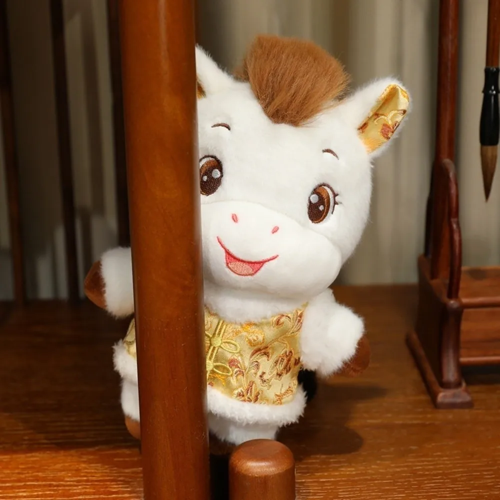 Chinese Costume 2026 Horse Plush Doll Mascot Cute Stuffed Horse Toy Creative Kawaii Zodiac Pony Figurine Birthday Gift