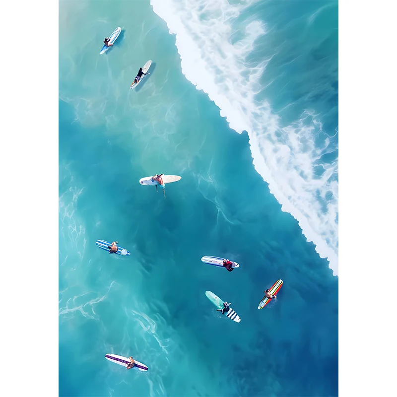 Blue Watercolor Ocean Wildlife Canvas Art