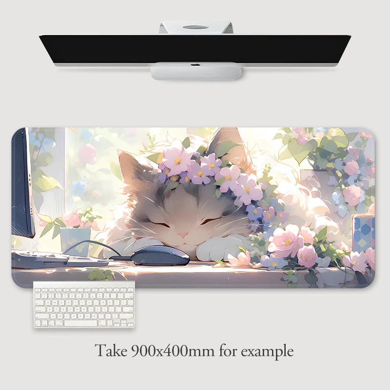 

Cute Kitten Mouse Pad Large Size 900x400MM Gaming Mat XXL 800x300MM Table Cover Desk Mousepad Keyboard Mats PC Accessories