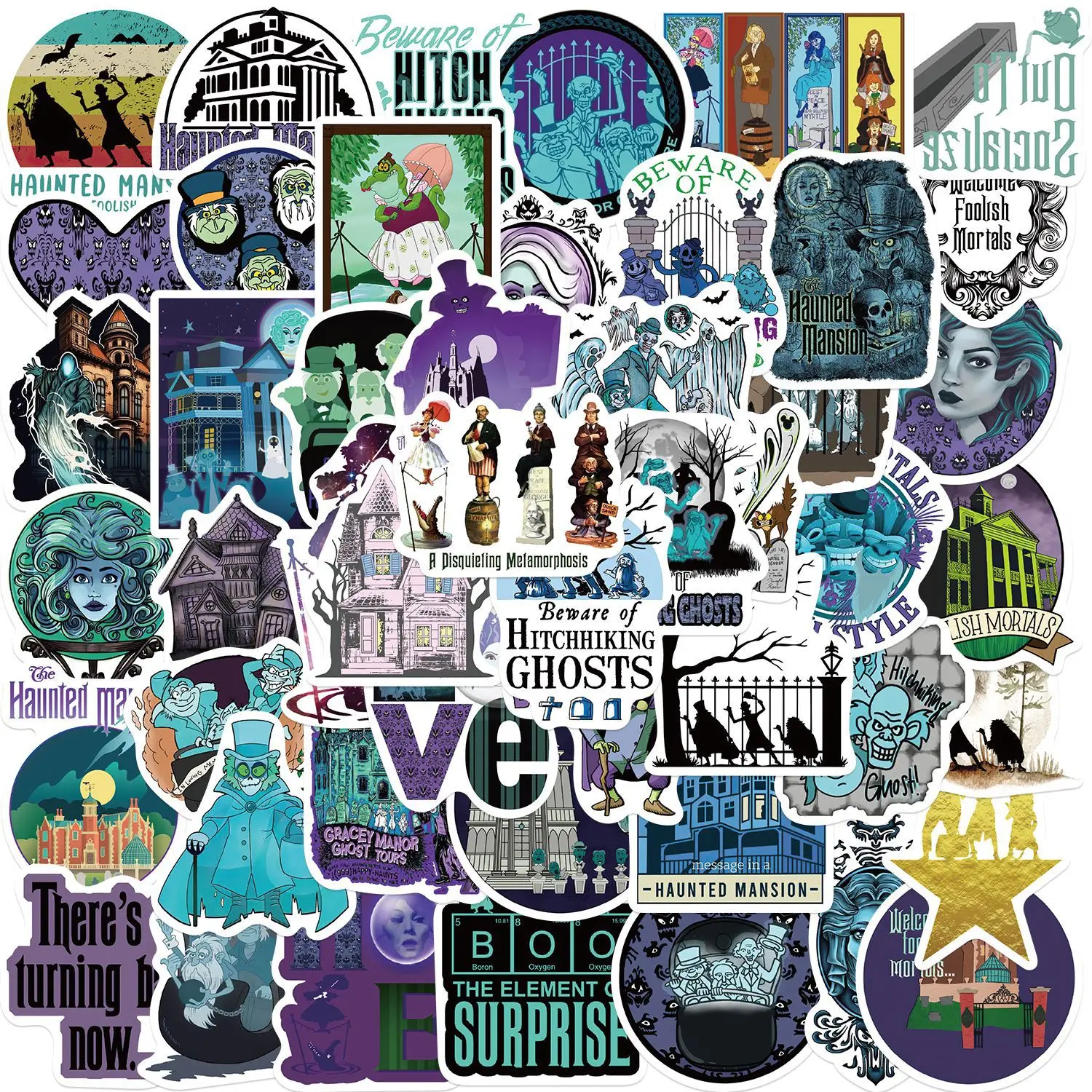 

30/50Pcs Cartoon American Drama Ghost Haunted House Stickers Graffiti Ornament Skateboard Refrigerator Individuality Decal Toy