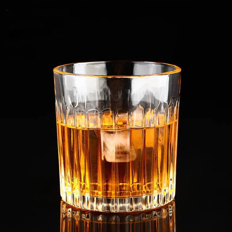 Drinking Glass 290ml/335ml Crystal Glass Vertical Striped Coffee Cup Crystal-clear Wine Glasses Transparent Water Dispenser Household Tumbler