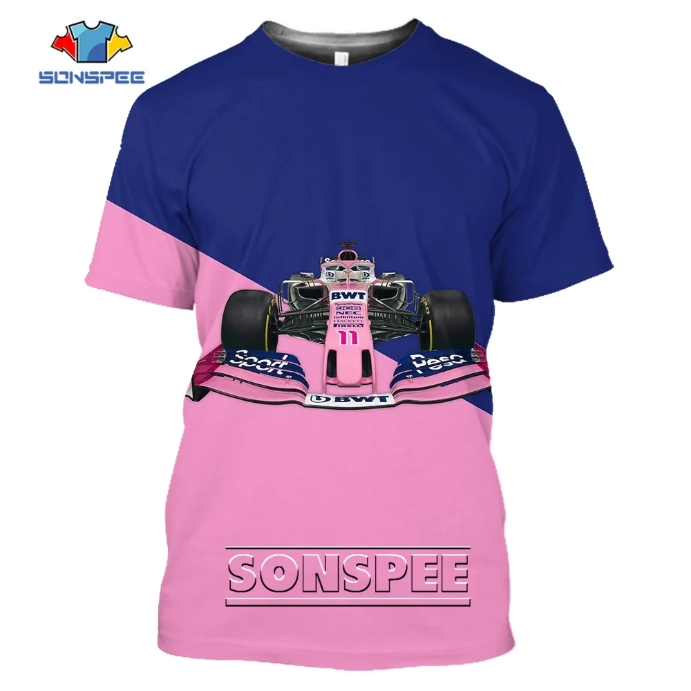 

SONSPEE 3D Printed Sport Car T-shirt Formula Season Garment Summer Cool Punk Retro Mechanical Short Sleeve Driver Sportswear